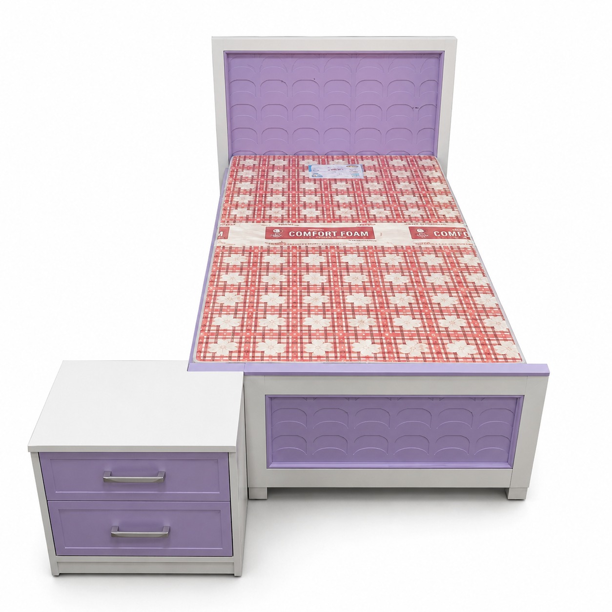 Solid Wood Bed with Matching Bedside Table